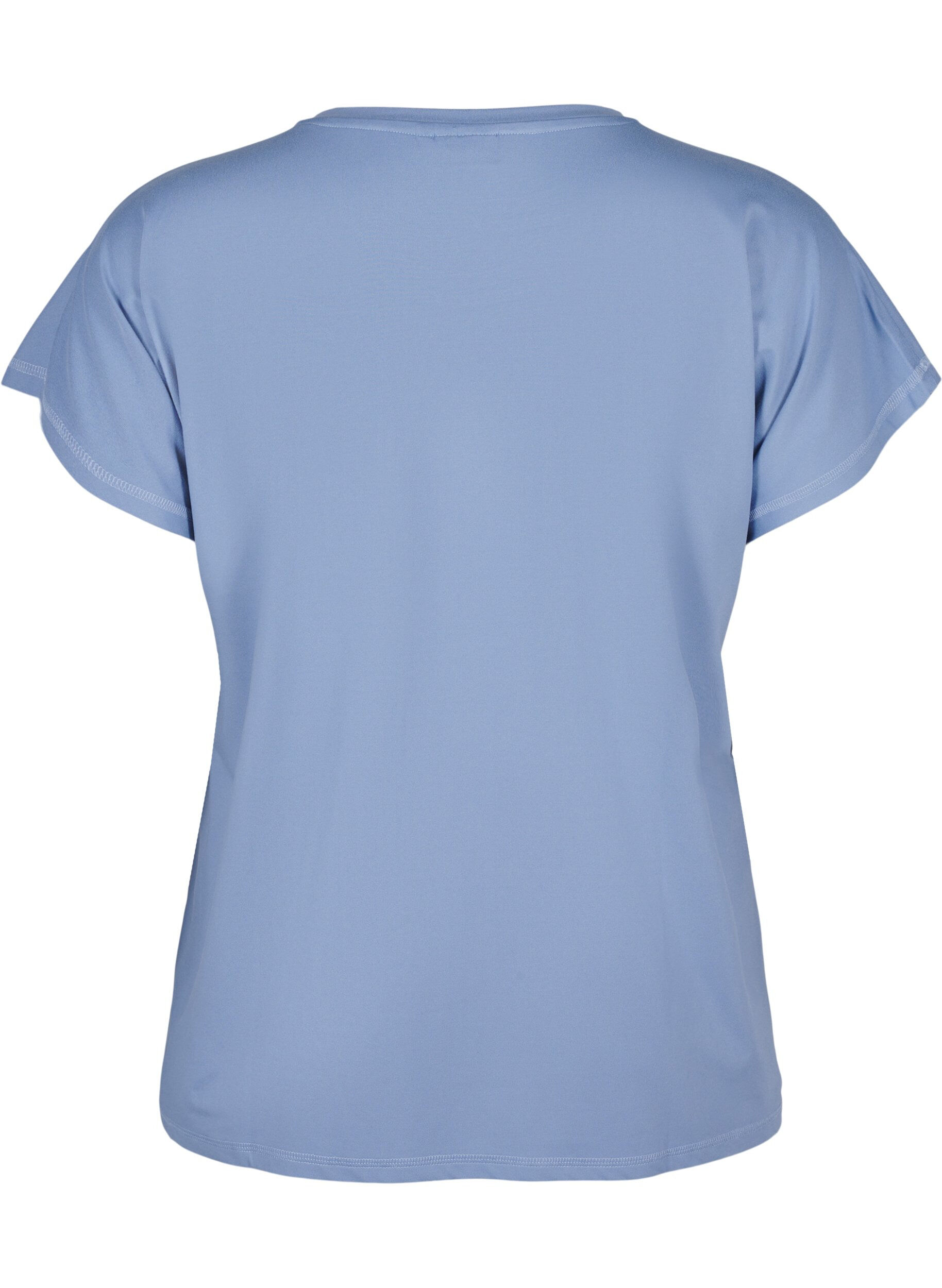 Zizzi Effen gekleurd T-shirt voor sporten, Blauw, Packshot image number 1