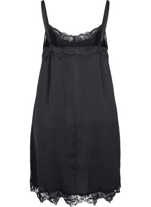 Pyjama jurk met kant, Black, Packshot image number 1
