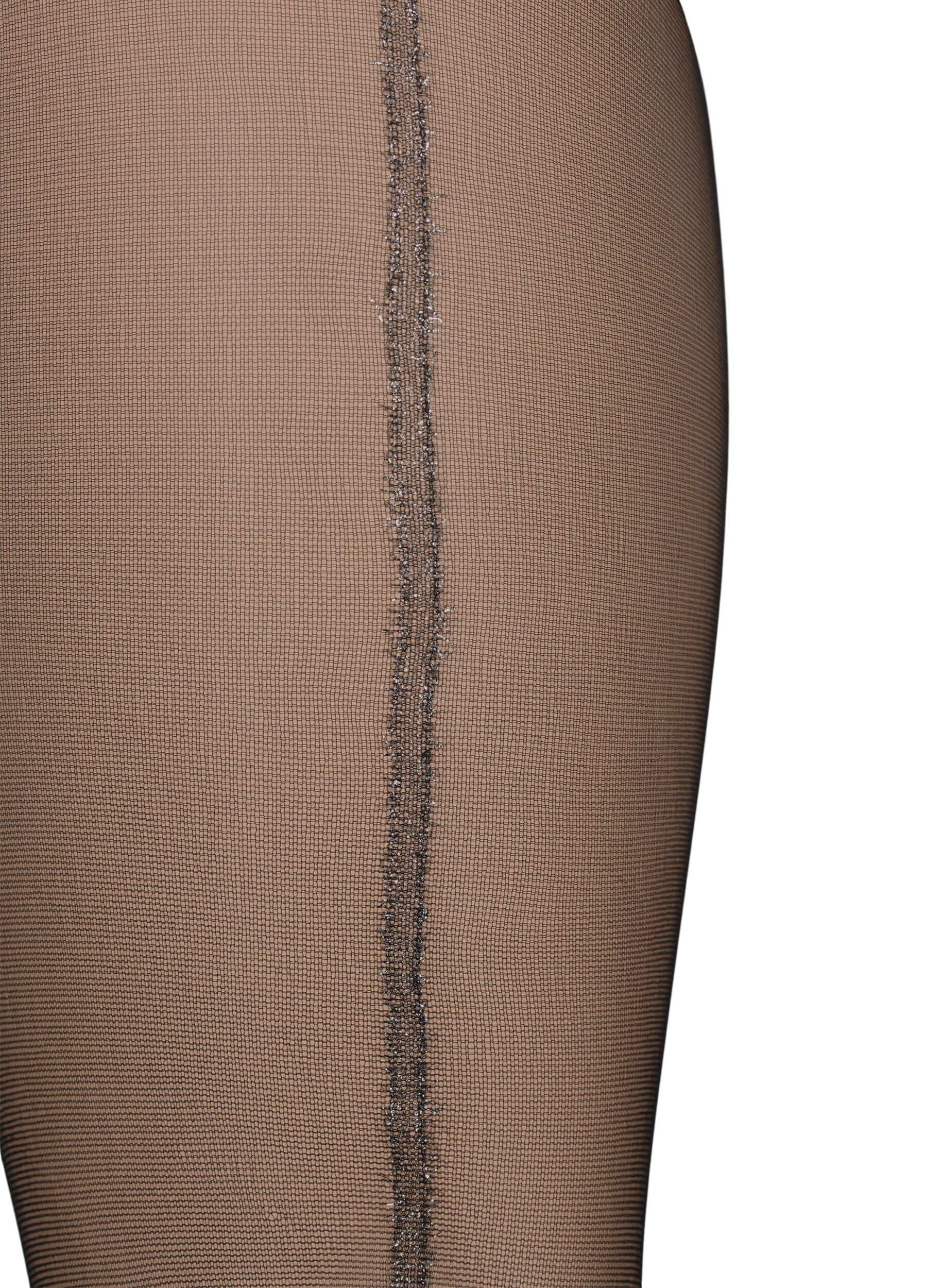 Zizzi  20 denier panty met lurex rugnaad, Black, Packshot image number 2