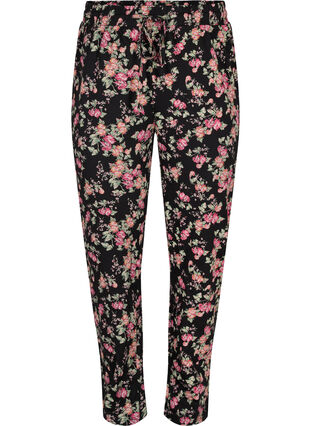 Katoenen pyjama broek , Black Pink Oran Flow, Packshot image number 0