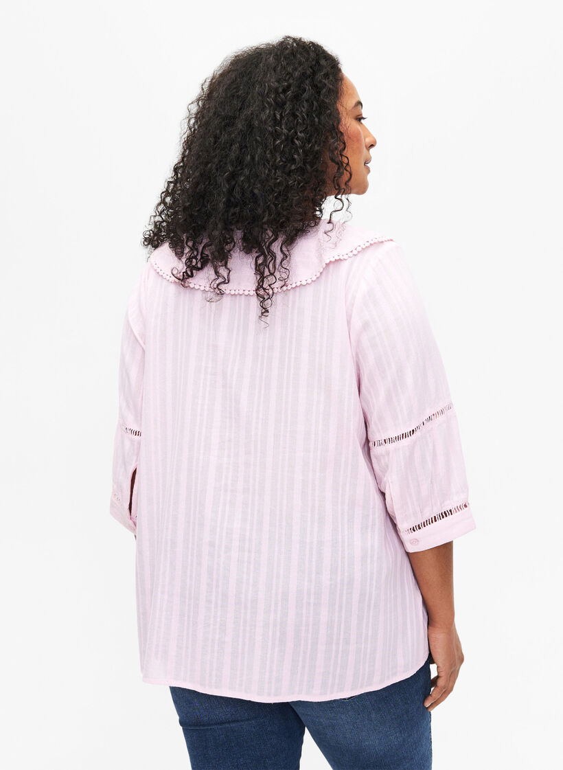 Blouse met 3/4 mouwen en kant, Almond Blossom, Model image number 1