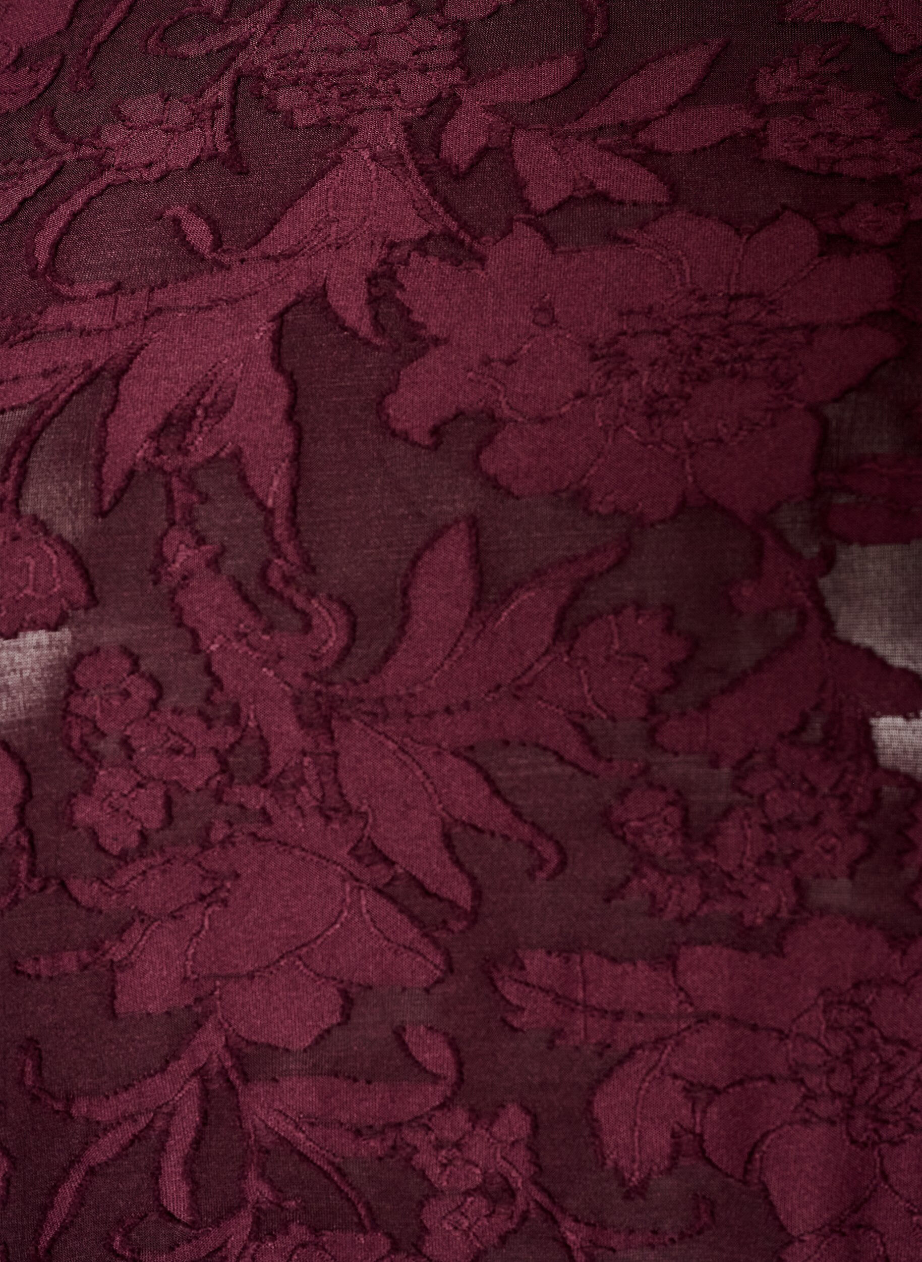 ZizziDoorschijnende blouse met bloemenstructuur en lange mouwen, Rood, Packshot image number 2