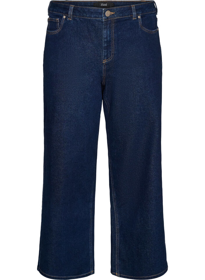Myra jeans met hoge taille en wide fit, Blauw, Packshot image number 0