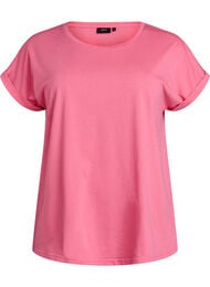T-shirt met korte mouwen van katoenmix, Roze