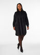 Corduroy overhemdjurk met kraag en knoopsluiting, Zwart, Model image number 1