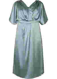 Maxi jurk met wikkel en korte mouwen