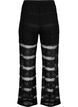 Luchtige broek met kant en doorschijnend mesh, Black, Packshot image number 1