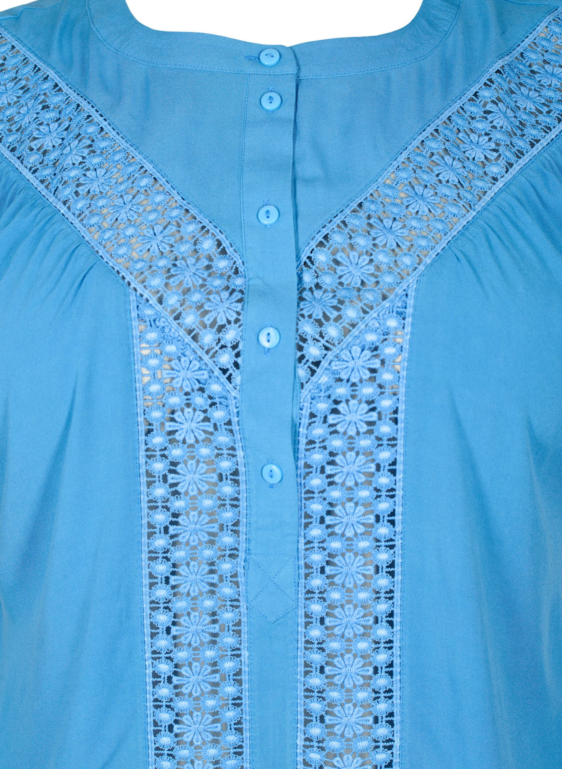 Zizzi Viscose blouse met kanten afwerking, Marina, Packshot image number 2