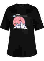 Katoenen t-shirt met opdruk, Black/Dubarry
