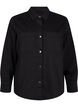 Denim shirt met knopen en borstzakken, Black, Packshot image number 0