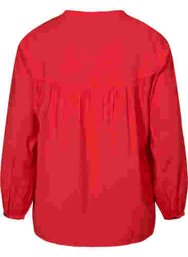 Top met lange mouwen in viscosemix, Fiery Red, Packshot image number 1