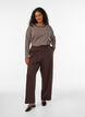 Losse jerseybroek met hoge taille, Bruin, Model image number 0