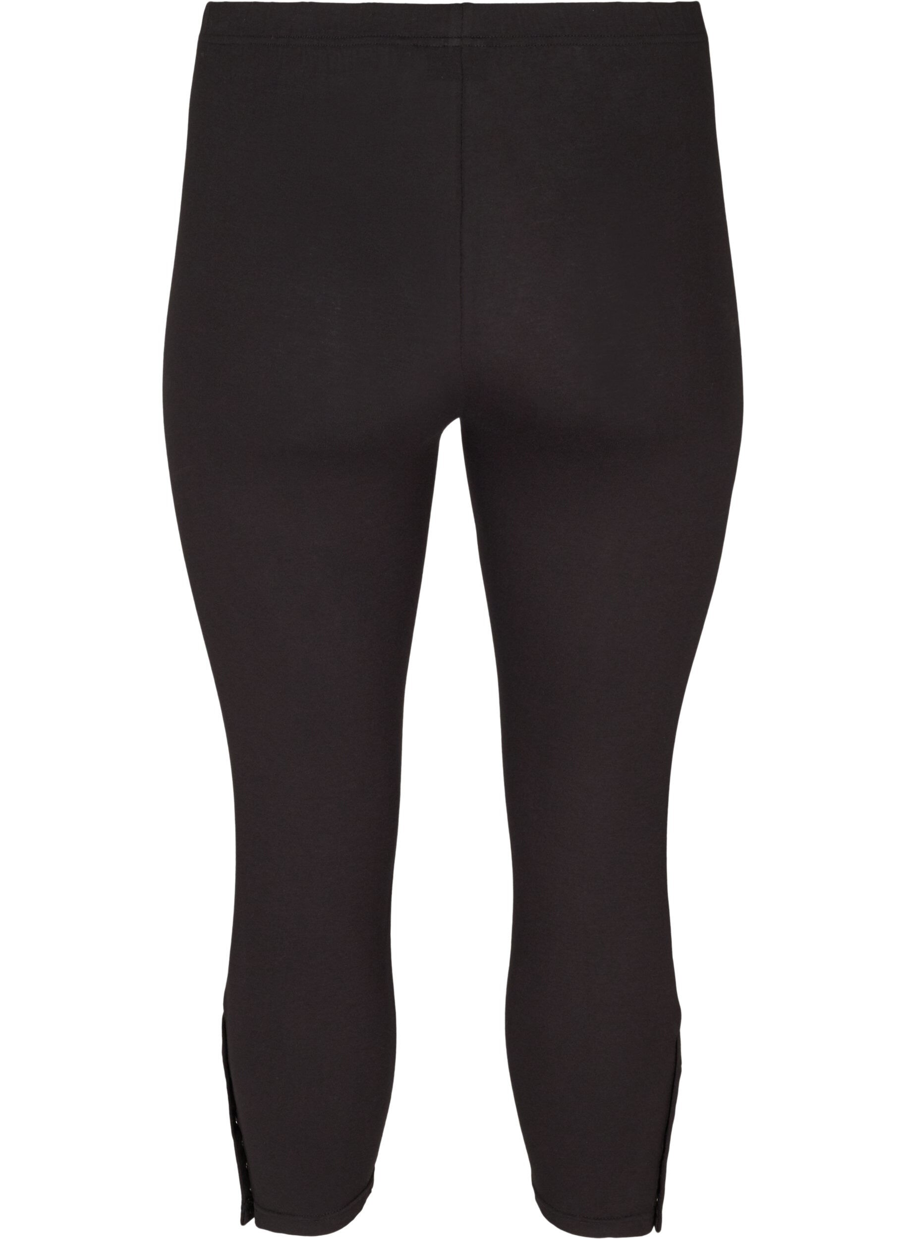 Zizzi 3/4 legging met knopen, Black, Packshot image number 1