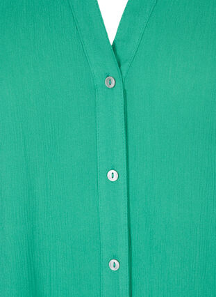 Viscose overhemd met korte mouwen en v-hals, Holly Green, Packshot image number 2