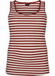 Gestreepte tanktop met een ribstructuur, Rood, Packshot image number 0