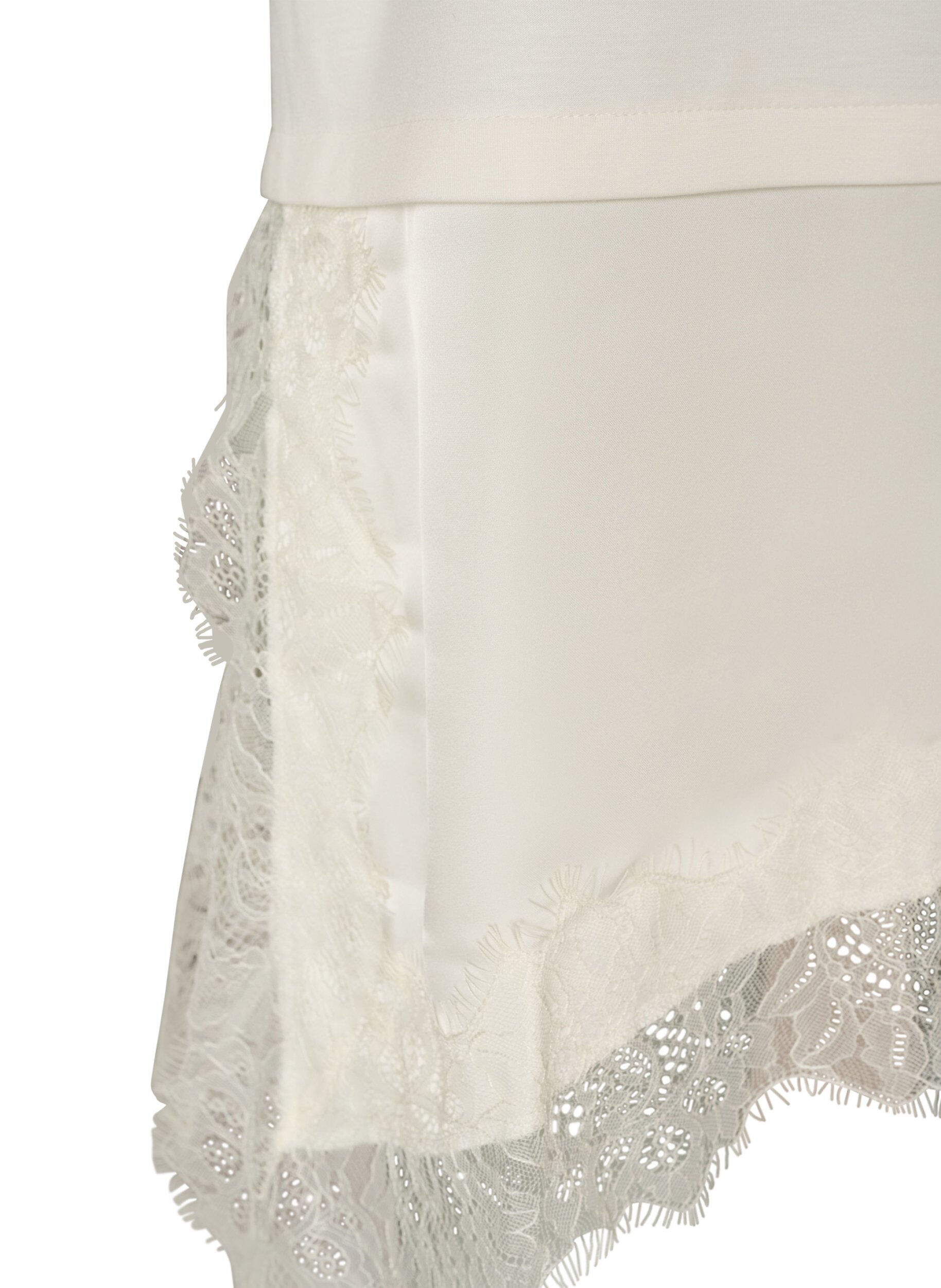 ZizziJersey blouse met gelaagde look en kant, Vanille, Packshot image number 3