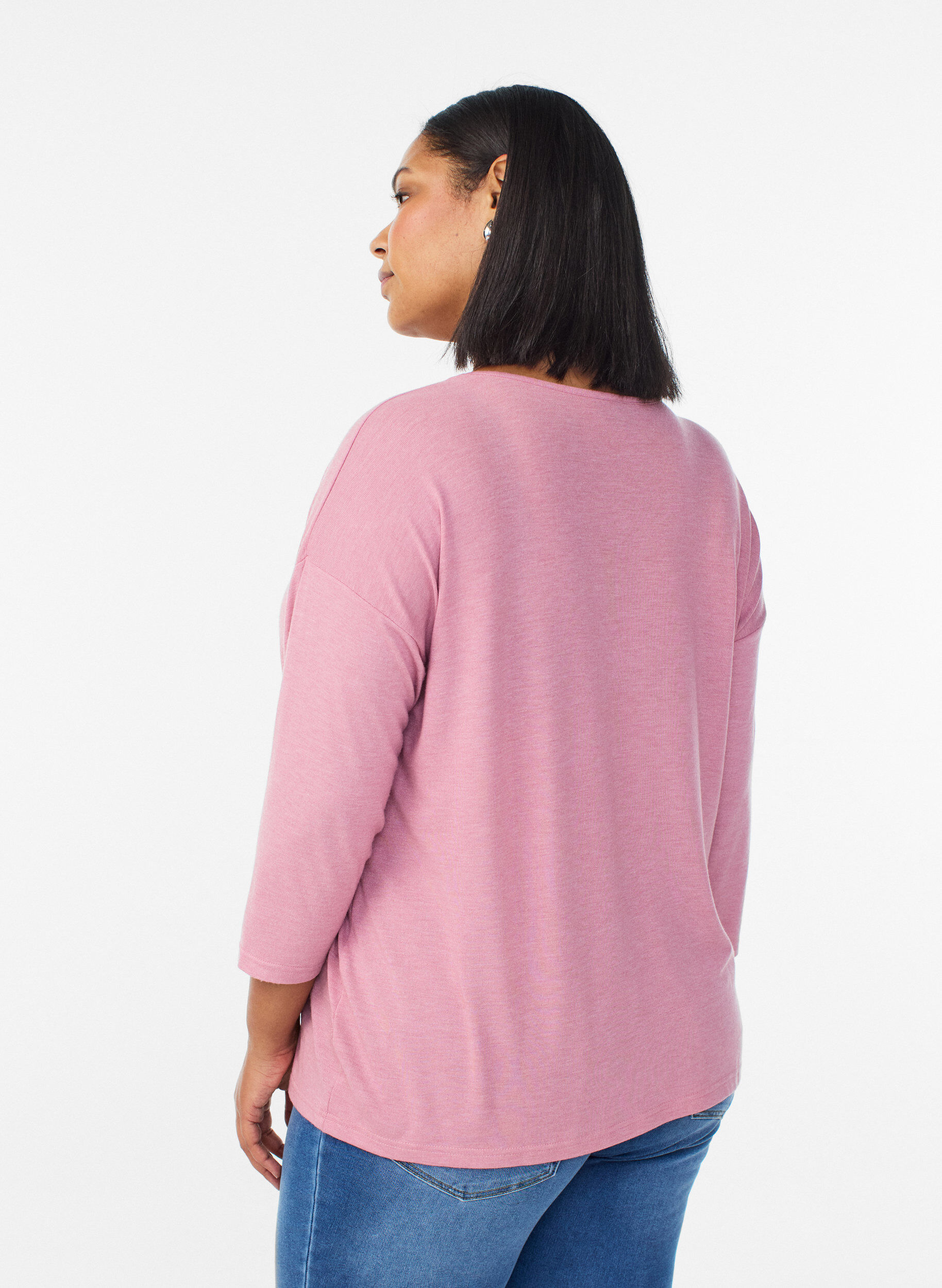 ZizziJersey blouse met 3/4 mouwen, Rood, Model image number 2