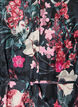 Bloemen midi-jurk met geweven textuur en strikceintuur, Zwart, Packshot image number 2