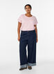 T-shirt met korte mouwen van katoenmix, Roze, Model image number 1