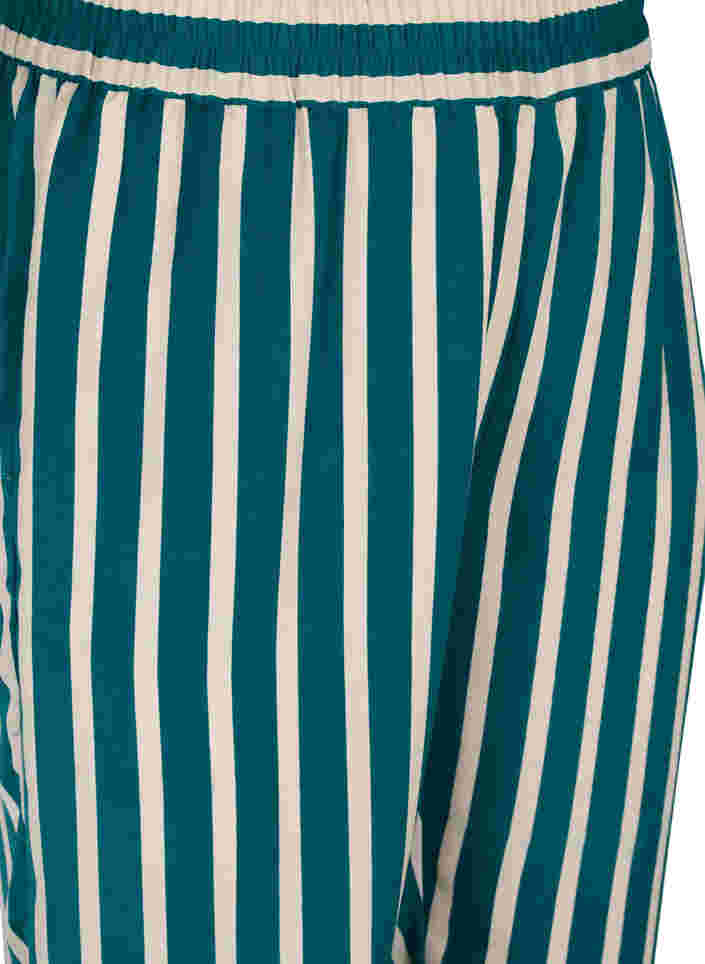 Loszittende broek met strepen, Green Stripe, Packshot image number 2
