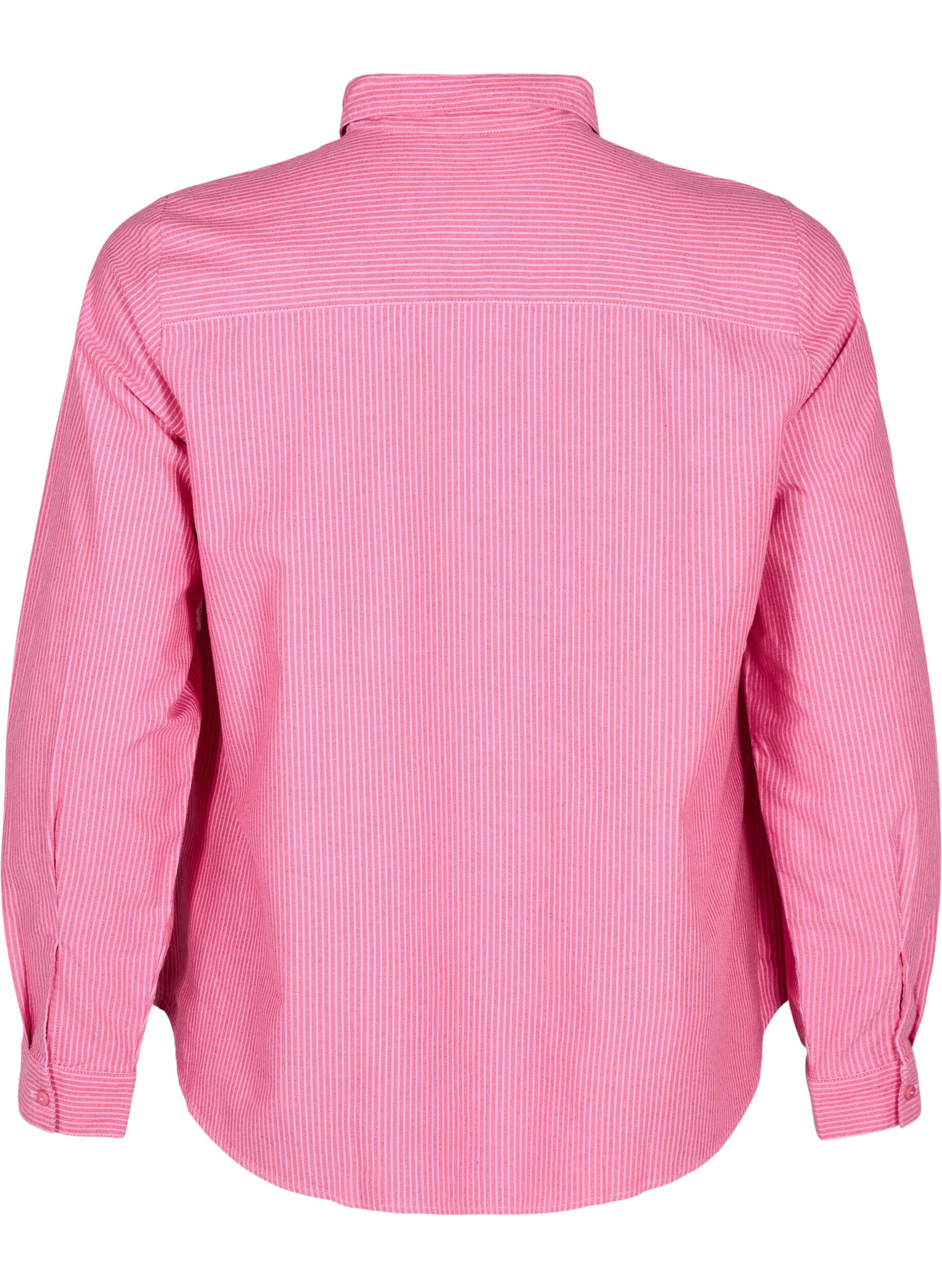 Zizzi Katoenen overhemd met lange mouwen, Rood, Packshot image number 1