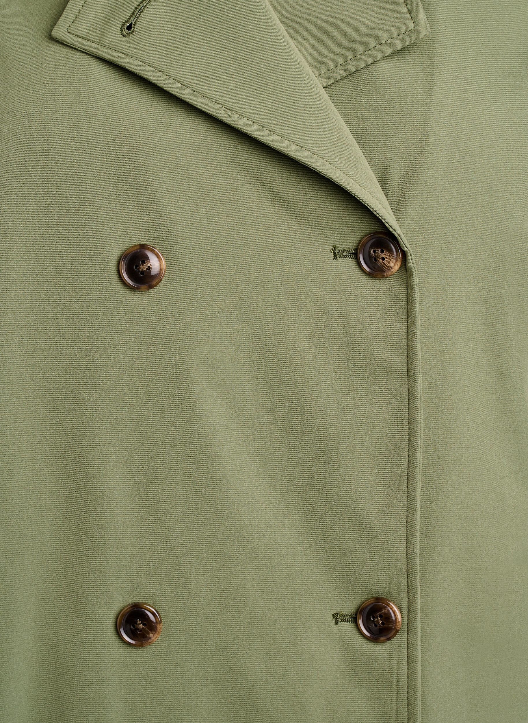 Zizzi Korte trenchcoat met zakken, Groen, Packshot image number 2