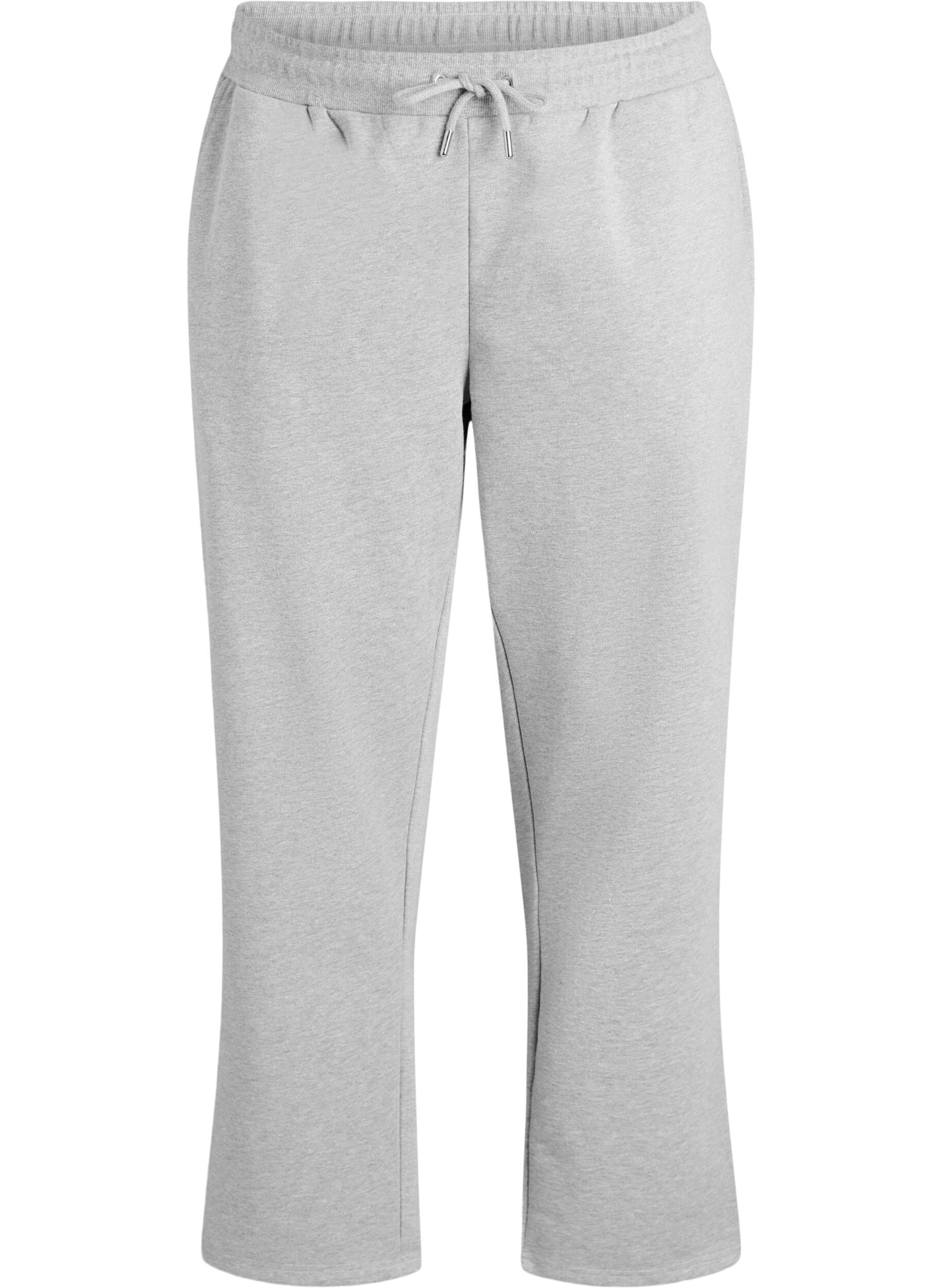 Sweatpants met high waist en glitterdraad