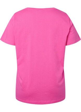 Katoenen t-shirt met tekstopdruk, Shocking Pink W. LOS, Packshot image number 1