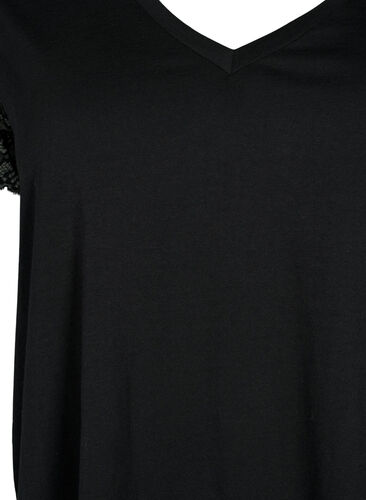 Katoenen t-shirt met korte kanten mouwen, Black, Packshot image number 2