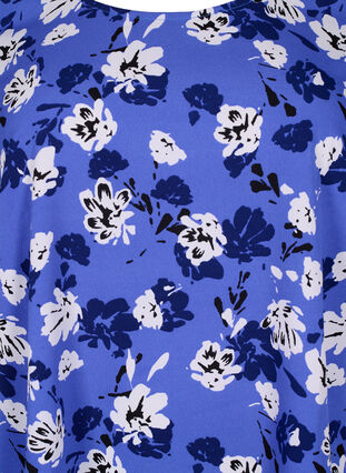 FLASH - Blouse met korte mouwen en print, Amparo Blue Flower, Packshot image number 2