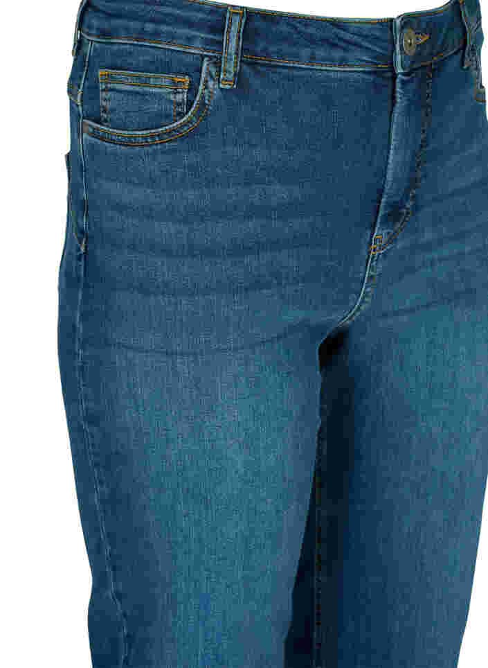 Gemma jeans met hoge taille en push up, Blue denim, Packshot image number 2