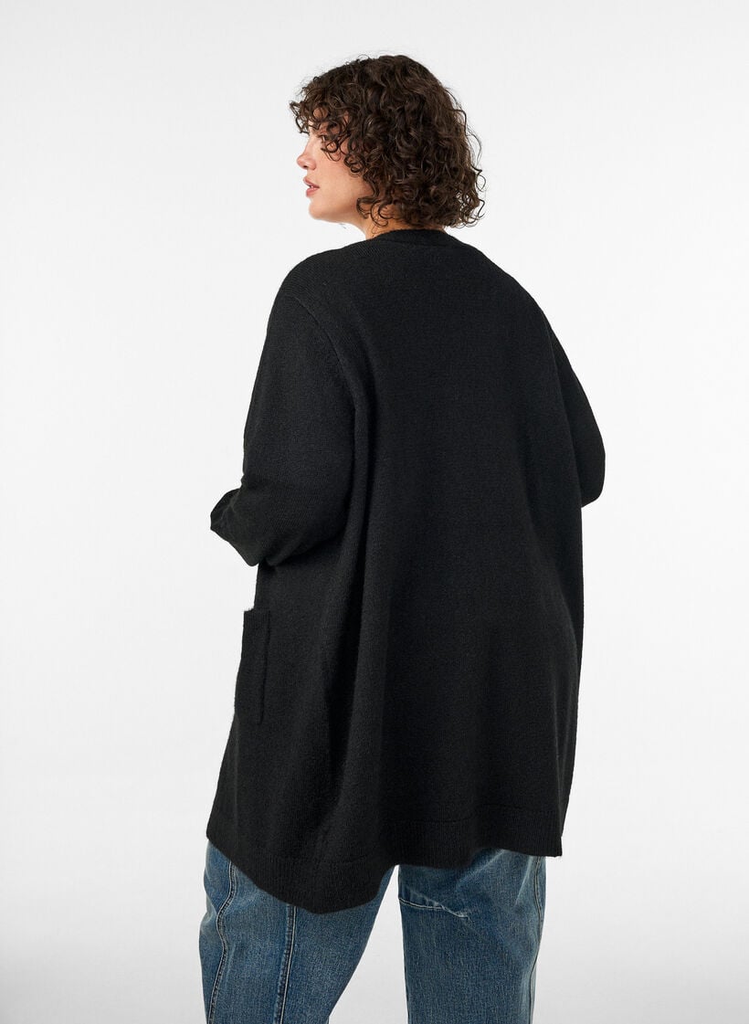 Lang vest met zakken, Zwart, Model image number 2