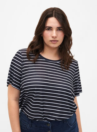 FLASH - T-shirt met strepen, Night S. W. Stripe, Model image number 0