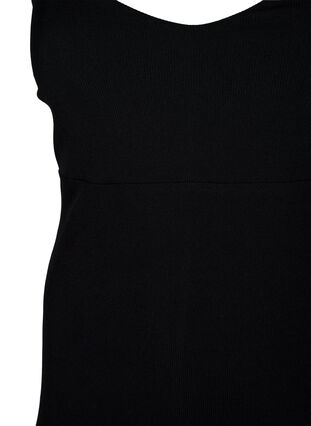 Slip jurk in rib, Black, Packshot image number 2