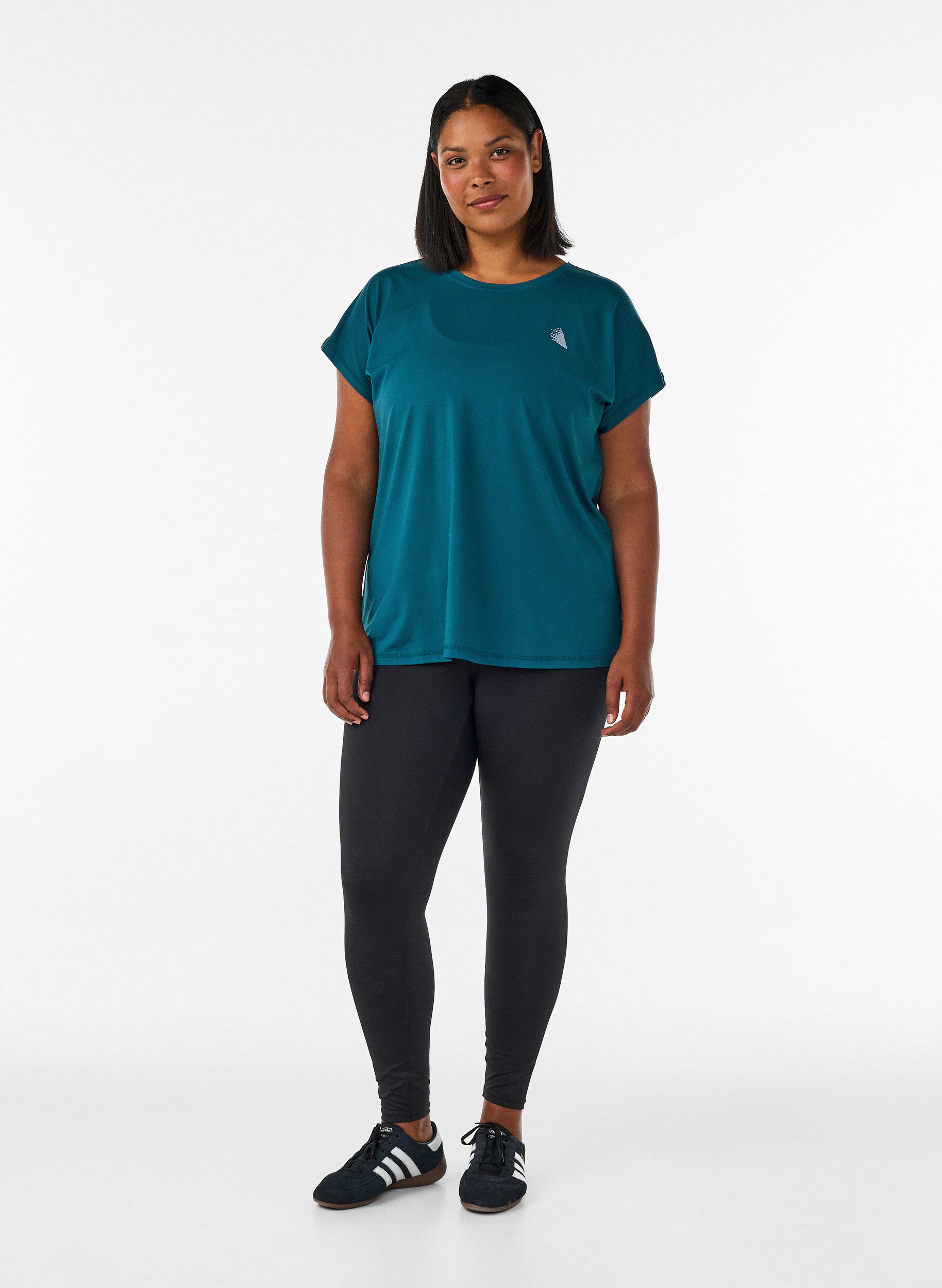 ZizziEffen gekleurd trainingsshirt, Groen, Model image number 1