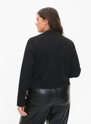 Korte blazer met knoop, Black, Model image number 1