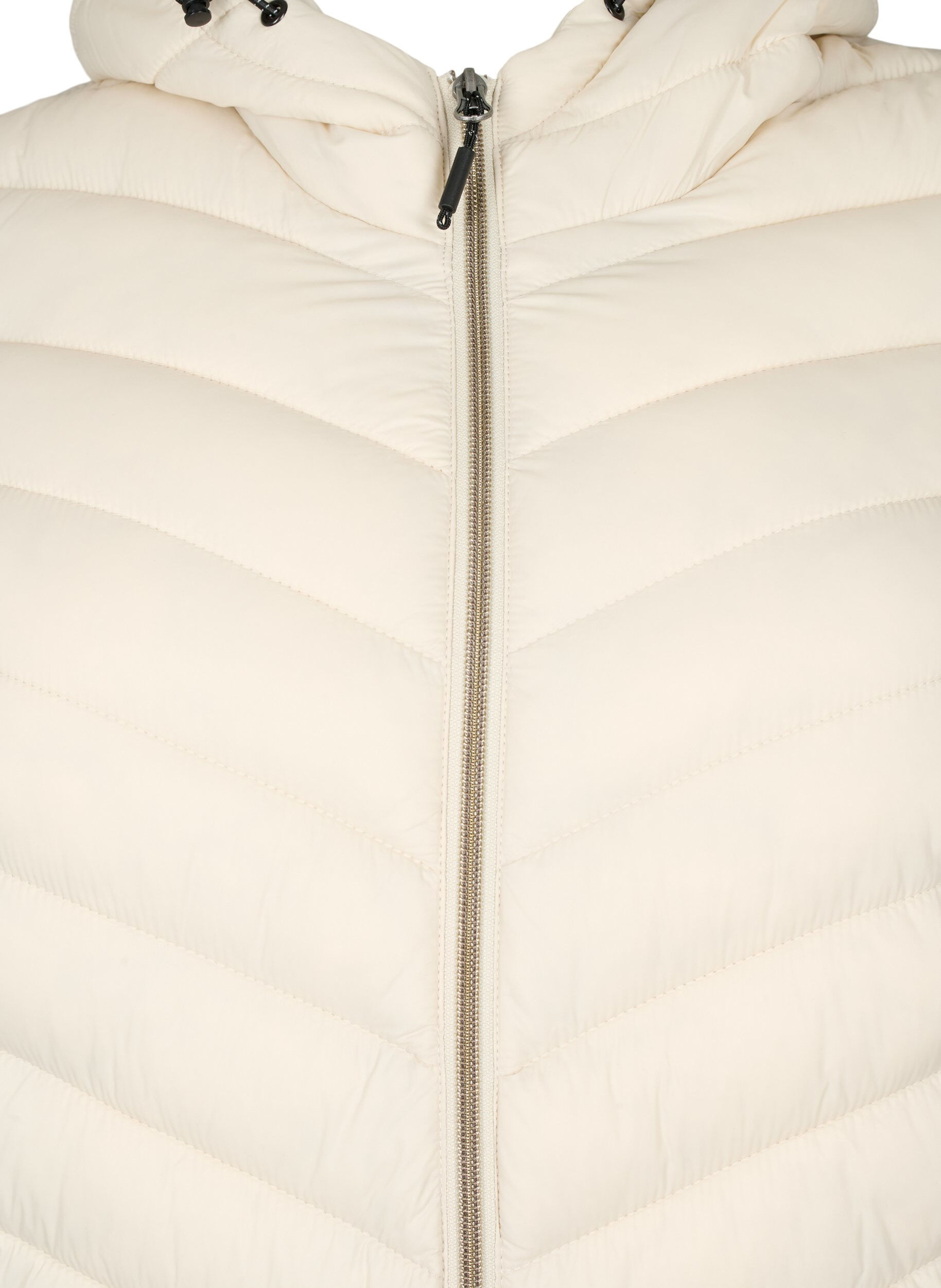 Zizzi Gewatteerd lichtgewicht jack met capuchon, Beige, Packshot image number 2