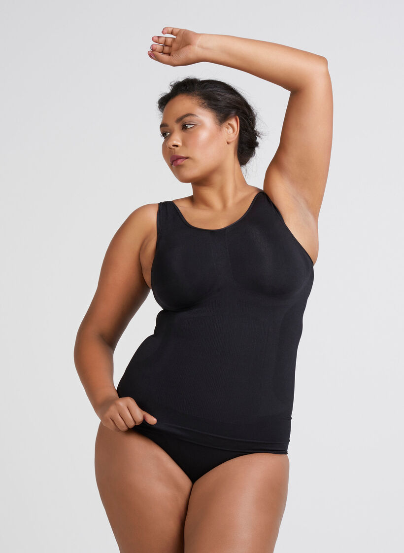 Shapewear top met brede bandjes, Zwart, Model