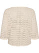 Gebreid vest met open broderie en V-hals, Beige, Packshot image number 1