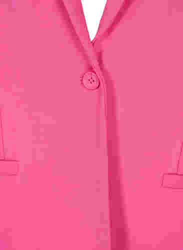 Basic blazer met knoop en sierzakken, Shocking Pink, Packshot image number 2