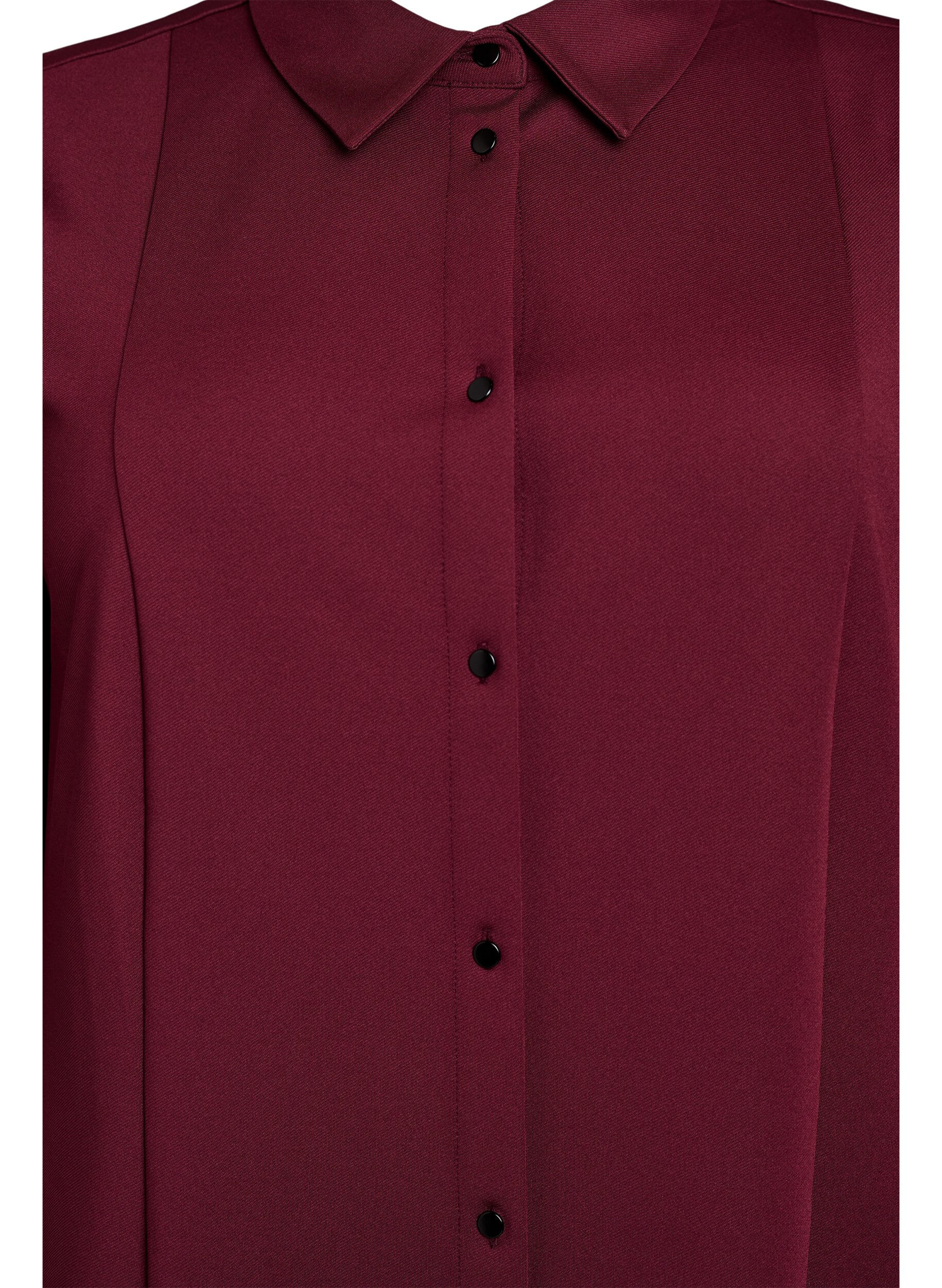 Zizzi Korte overhemdjurk met 3/4 mouwen, Rood, Packshot image number 2