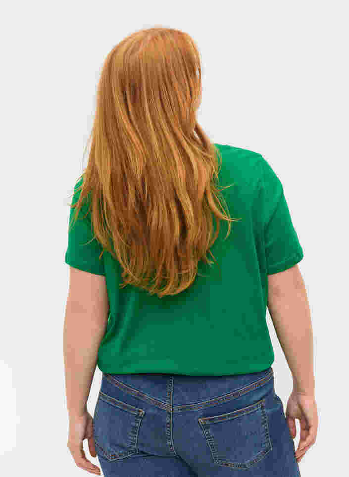 Katoenen t-shirt met korte mouwen en tekstopdruk, Jolly Green, Model image number 1