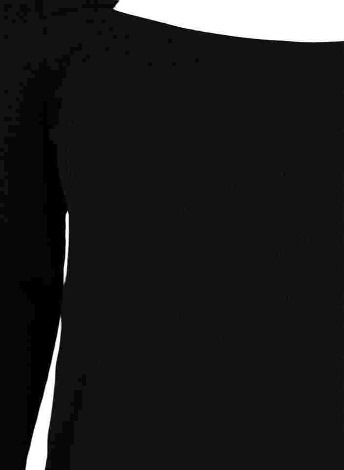 Blouse met lange mouwen en uitsnijdingen, Black, Packshot image number 2