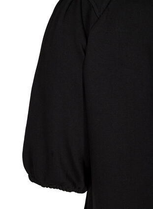 Sweat blouse met pofmouwen, Black, Packshot image number 3