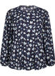 Blouse met lange mouwen en bloemenprint, Blauw, Packshot image number 0