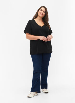 	 FLASH - 2-pack v-hals t-shirts, Black/Black, Model image number 2