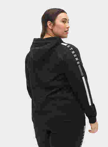 Sweatshirt met capuchon en rits, Black, Model image number 1