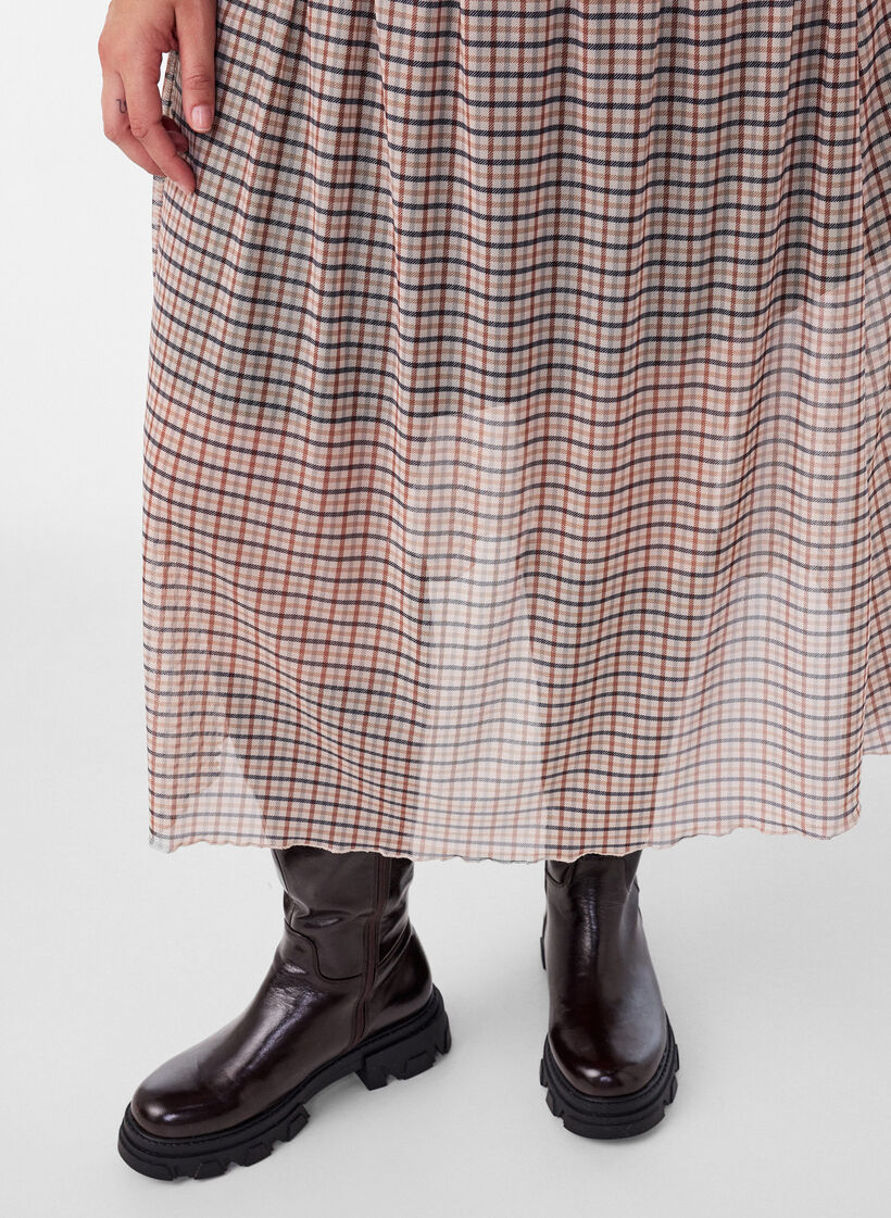 Gecontroleerde mesh midi-rok, Beige, Model image number 2