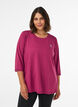 Sporttop met 3/4 mouwen, Roze, Model image number 0