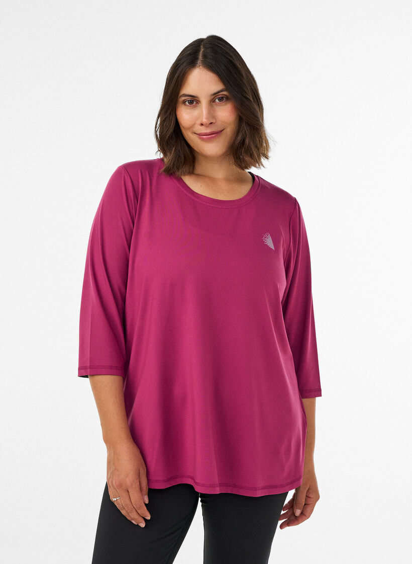 Sporttop met 3/4 mouwen, Roze, Model image number 0